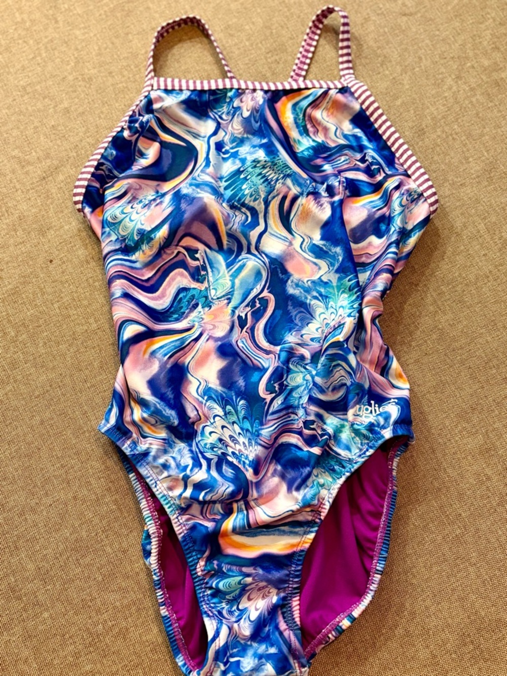 Dolfin Uglies Women's Blue Purple Marble One PieceSwimsuit